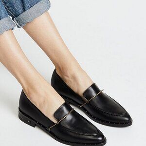 Freda Salvador bracelet loafers black leather 8.5 USW